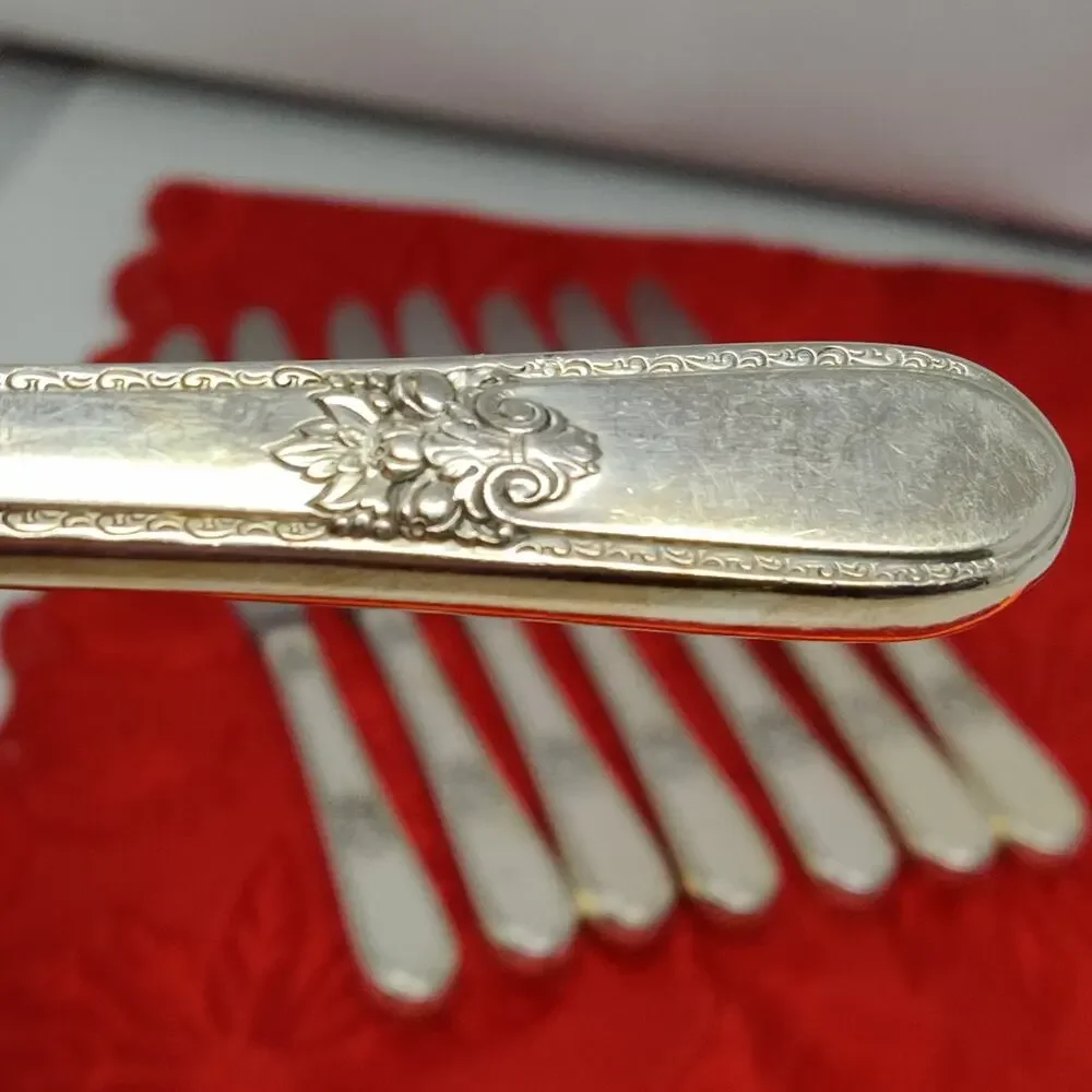 8X BK Rogers Bros ADORATION International SilverPlate Butter Knives